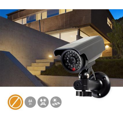 LED Макет камери відеоспостереження 2xAA IP44