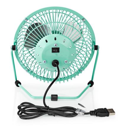 Настольный вентилятор 3W/USB 15 см бирюзовый