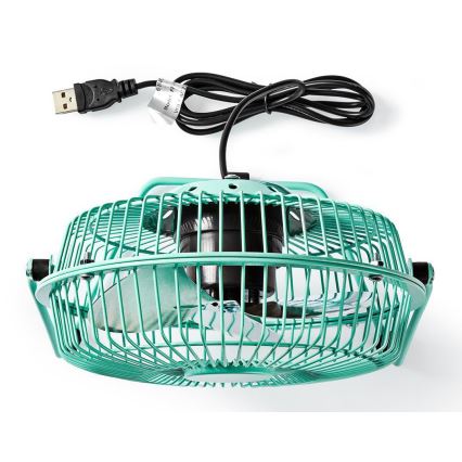 Настольный вентилятор 3W/USB 15 см бирюзовый