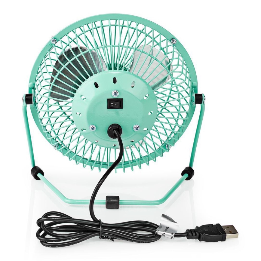 Вентилятор настільний 3W/USB 15 см бірюзовий