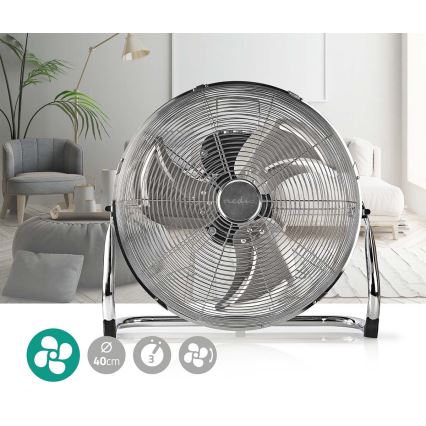 Підлоговий вентилятор 80W/230V глянцевий хром