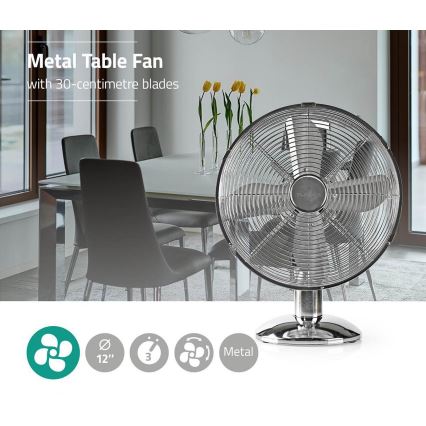 Настольный вентилятор 35W/230V блестящий хром