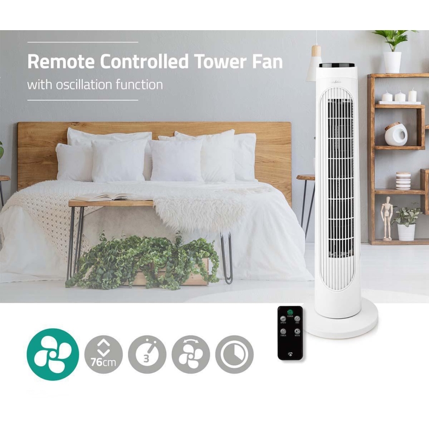 Колонный вентилятор 50W/230V белый + пульт ДУ