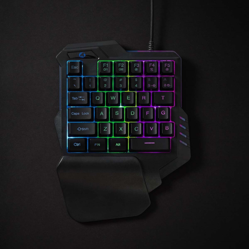 Игровая клавиатура для одной руки со светодиодной RGB-подсветкой 5V