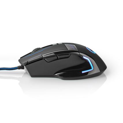 Игровая мышь со светодиодной подсветкой 800/1600/2400/4000 DPI 8 кнопок черная