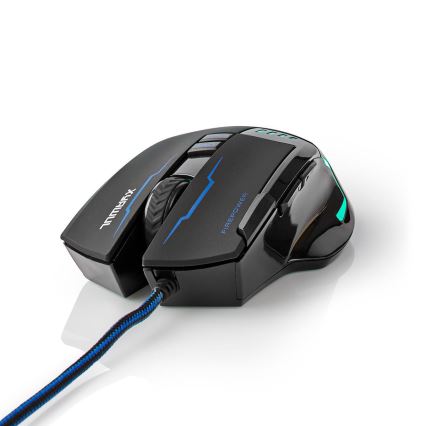Игровая мышь со светодиодной подсветкой 800/1600/2400/4000 DPI 8 кнопок черная