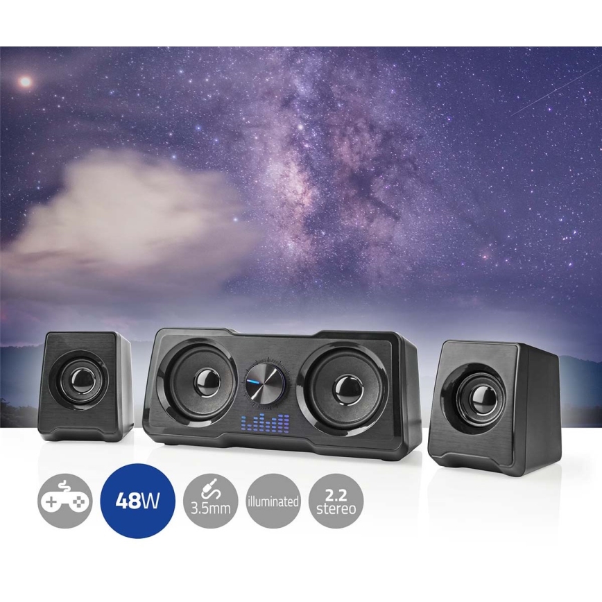 Игровые динамики со светодиодной подсветкой 48W/5V