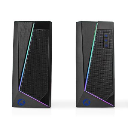 НАБОР 2x Геймерская колонка со светодиодной RGB-подсветкой 18W/5V