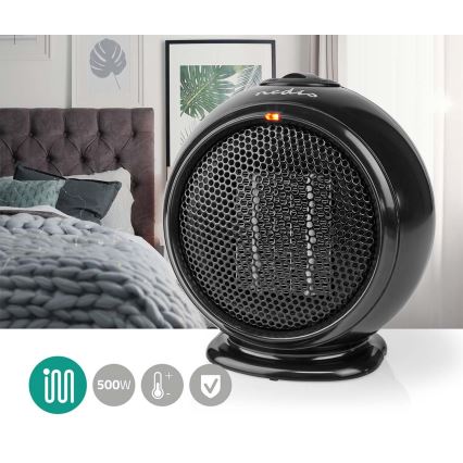 Nedis HTFA15BK - Тепловентилятор керамический 500W/230V черный
