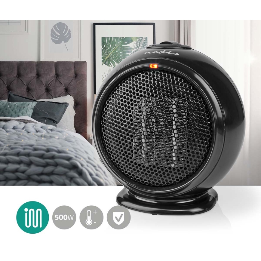Nedis HTFA15BK - Тепловентилятор керамический 500W/230V черный