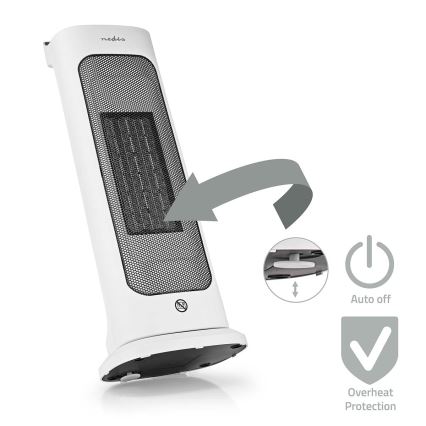 Тепловентилятор керамический 1400/2000W/230V + дистанционное управление
