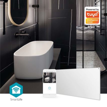 Инфракрасная отопительная панель 700 Вт/230 В, 120×62 см, IP44, Wi‑Fi Tuya + пульт дистанционного управления