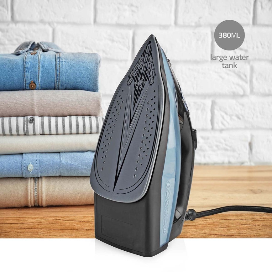 Парова праска 2600W/230V чорний/синій