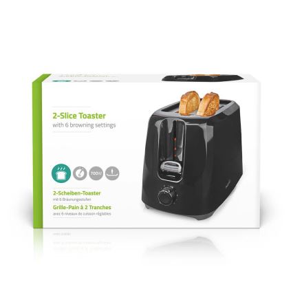 Тостер з двома відділеннями 700W/230V чорний