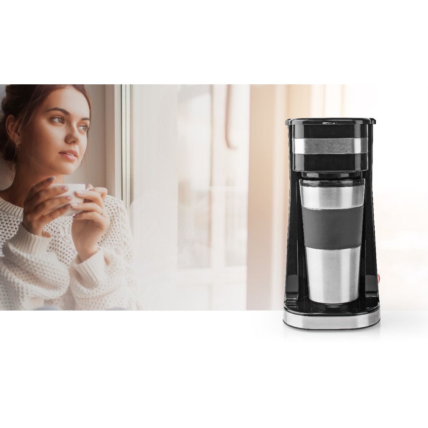 Кавоварка на одну чашку 0,4 л з дорожньою чашкою