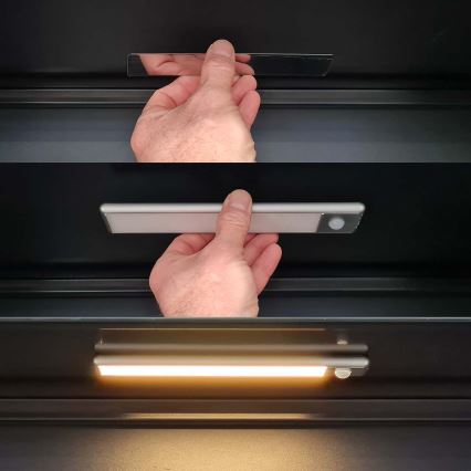 Світлодіодне акумуляторне магнітне освітлення шаф з датчиком руху LED/1W/1100 mAh 3000K