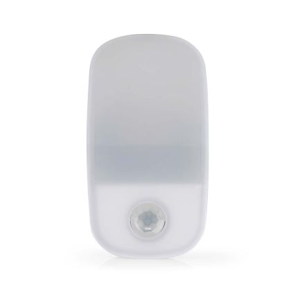 LED Навігаційний світильник з датчиком руху та освітленості в розетку LED/0,55W/230V білий