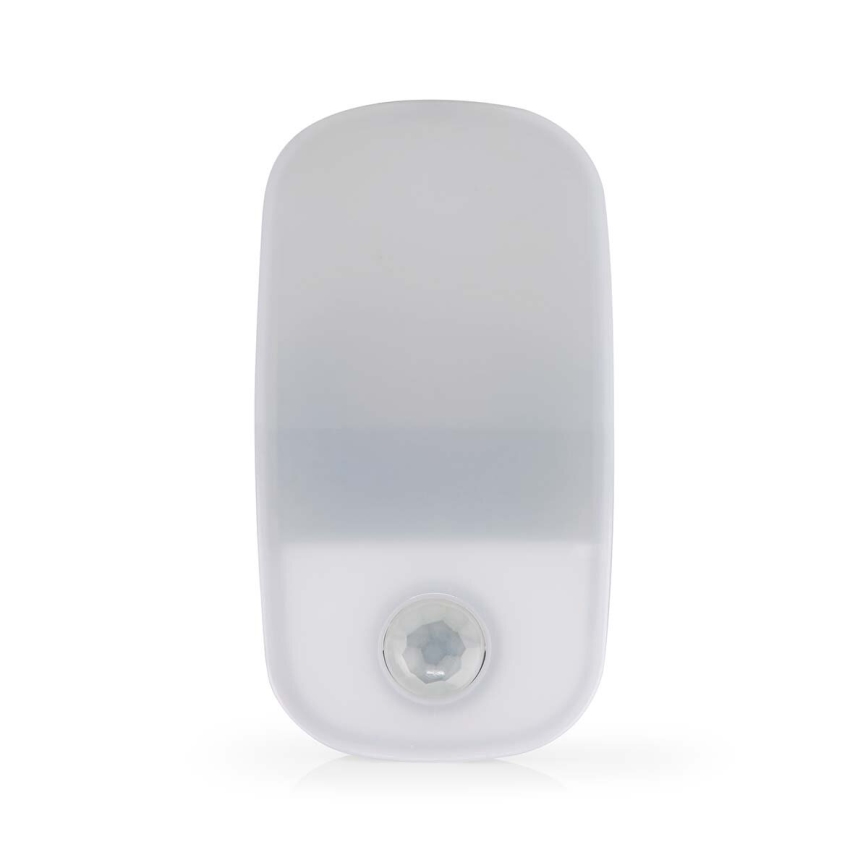 LED Навігаційний світильник з датчиком руху та освітленості в розетку LED/0,55W/230V білий