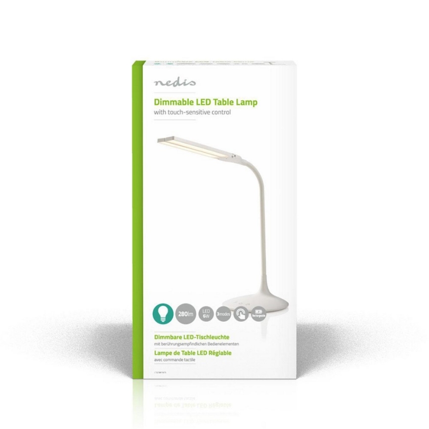 Настільна LED лампа з регулюванням яскравості LED/6W/5V 2200 mAh білий