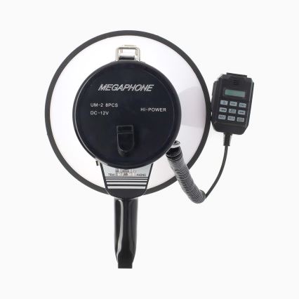 Мегафон із зовнішнім мікрофоном USB 25W/8xC білий/чорний