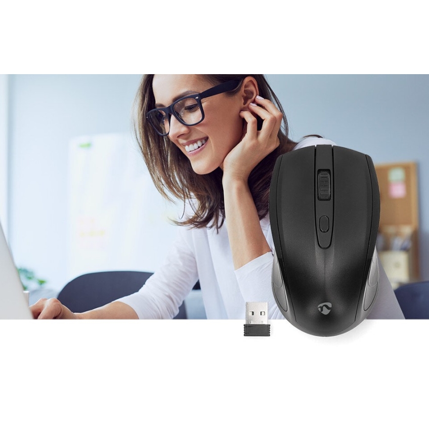 Бездротова миша 800/1200/1600 DPI 2xAAA чорний