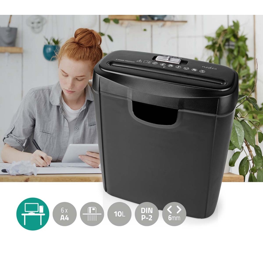 Шредер для бумаги формата A4, ёмкость 10 л, 230 В, чёрный