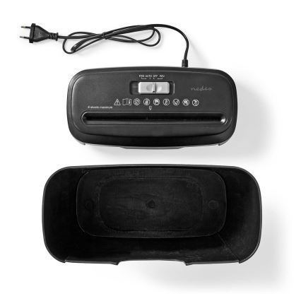 Шредер для паперу A4, об'єм 10 л, 230 В, чорний