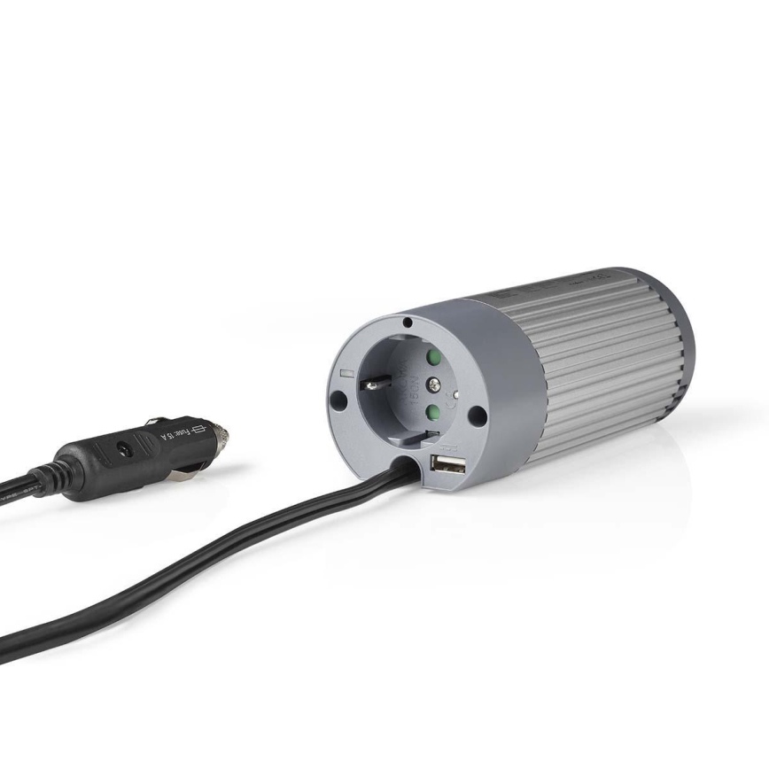 Інвертор (перетворювач напруги) мод. синус 100W/12/230V + USB
