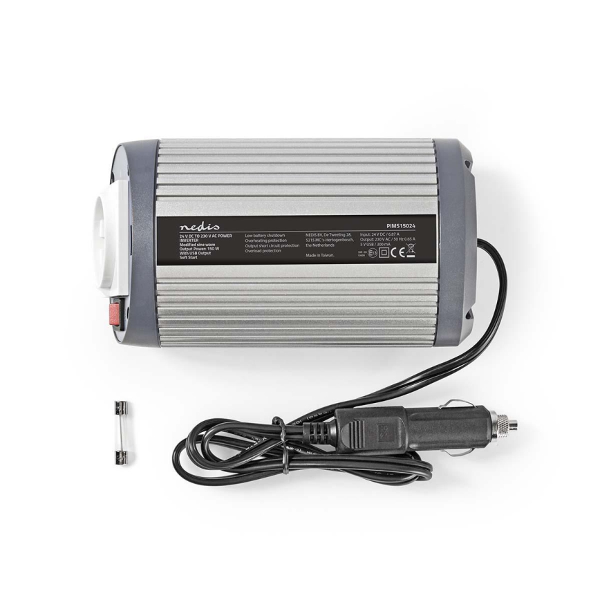 Инвертор (преобразователь напряжения) мод. синус 150W/24/230V + USB