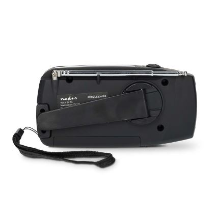 AM/FM-радіо на динамо з сонячною панеллю та LED-ліхтарем, акумулятор 2000 mAh