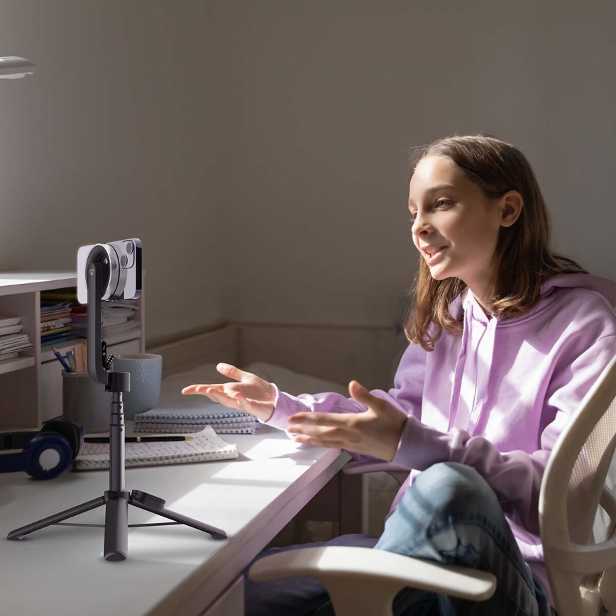 Магнитный складной селфи-стик 2 в 1 с подставкой и дистанционным управлением