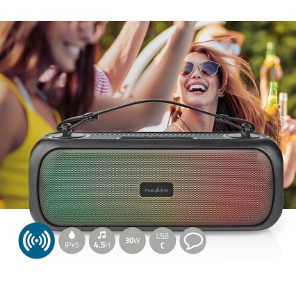 Акумуляторна колонка зі світлодіодним RGB-підсвічуванням 45W/3000 mAh IPX5