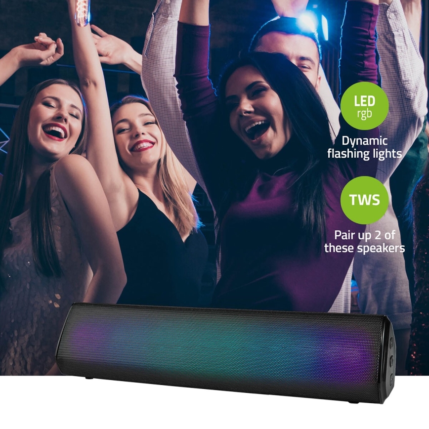 Акумуляторна колонка зі світлодіодним RGB-підсвічуванням 18W/1200 mAh
