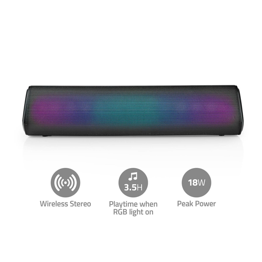 Акумуляторна колонка зі світлодіодним RGB-підсвічуванням 18W/1200 mAh