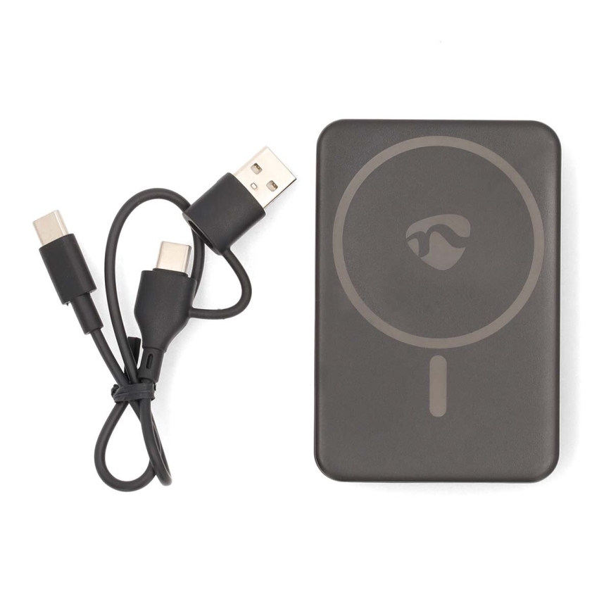 Повербанк 2в1 MagSafe 5000 mAh черный