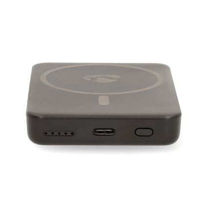 Магнітний Power Bank 2в1 з бездротовою зарядкою MagSafe 5000 мАг чорний