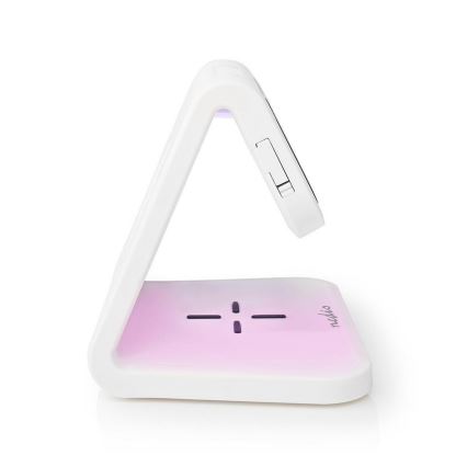 LED RGB Будильник з бездротовою зарядкою LED/10W/230V білий