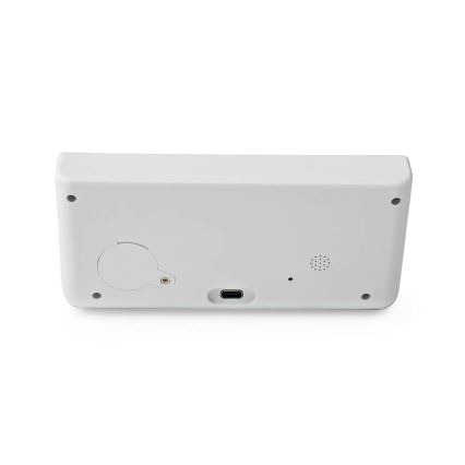Будильник с LCD-дисплеем и беспроводной зарядкой 15W/230V белый