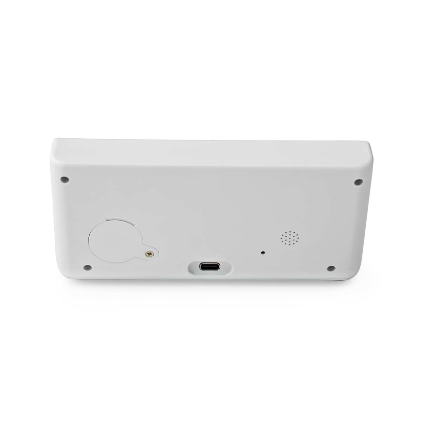 Будильник с LCD-дисплеем и беспроводной зарядкой 15W/230V белый