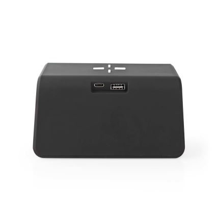 Будильник с LCD-дисплеем и беспроводной зарядкой 15W/230V черный