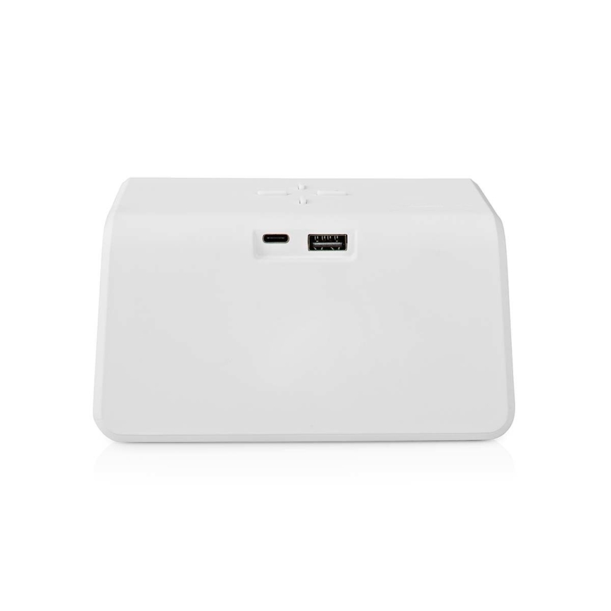 Будильник с LCD-дисплеем и беспроводной зарядкой 15W/230V белый