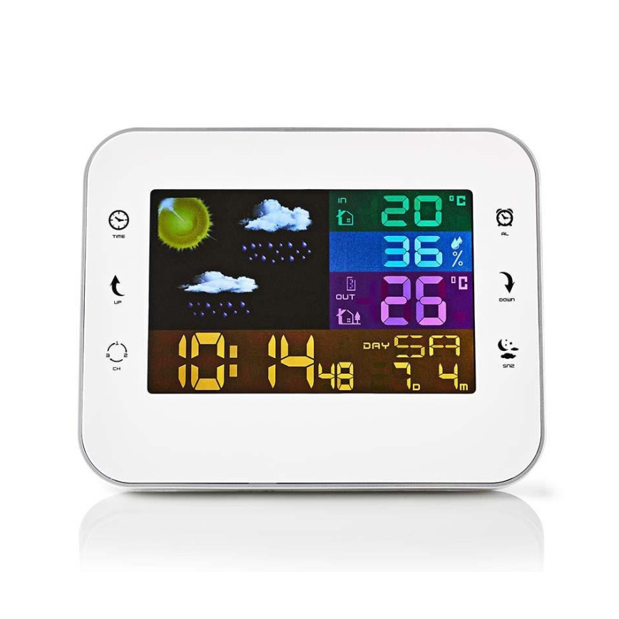 Метеостанція з LCD дисплеєм 230V білий