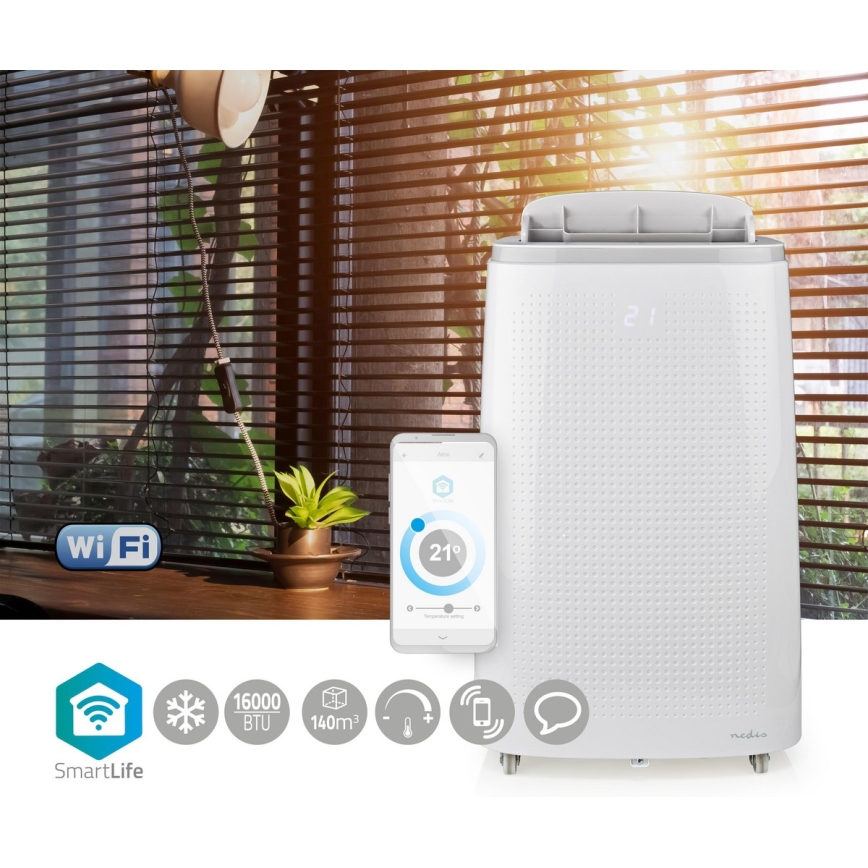 Умный мобильный кондиционер 3в1 включая аксессуары для сборки 1800W/230V 16000 BTU Wi-Fi + дистанционное управление