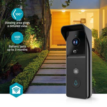 Відеодзвінок з датчиком руху SmartLife 4400 mAh Full HD 1296p IP44 Wi-Fi Tuya