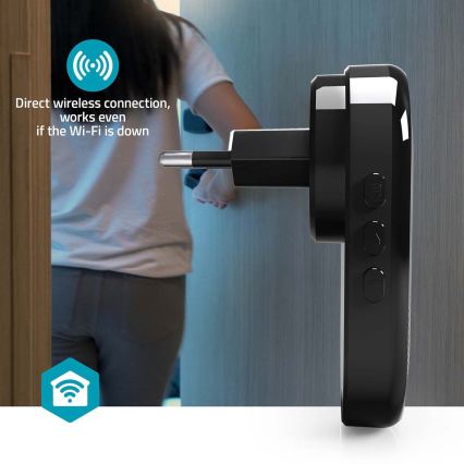 Гонг для дверного дзвінка SmartLife Wi-Fi чорний