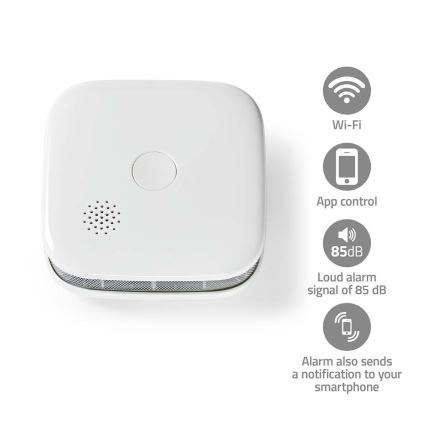 Детектор диму SmartLife 3V/1xCR123A Wi-Fi Tuya