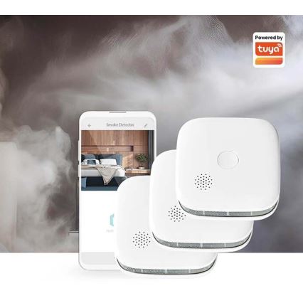 НАБІР 3x Детектор диму SmartLife 3V/1xCR123A Wi-Fi Tuya