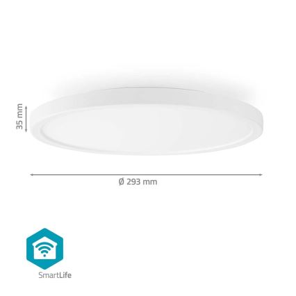 Потолочный RGBW-светильник с регулированием яркости SmartLife LED/18W/230V 2700-6500K Wi-Fi Tuya