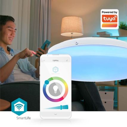 LED RGBW Стельовий світильник для ванної з регулюванням яскравості SmartLife LED/18W/230V 2700-6500K IP44 Wi-Fi Tuya