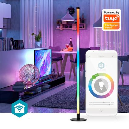 LED RGBIC Торшер з регулюванням яскравості Smartlife LED/10W/230V 100,5 см 2700-6500K Wi-Fi Tuya + пульт дистанційного керування